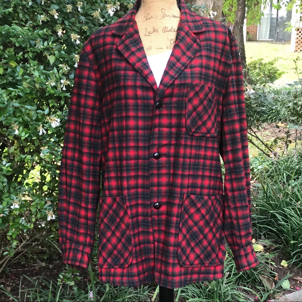 Plaid Pendleton Wool Jacket Size M - image 1